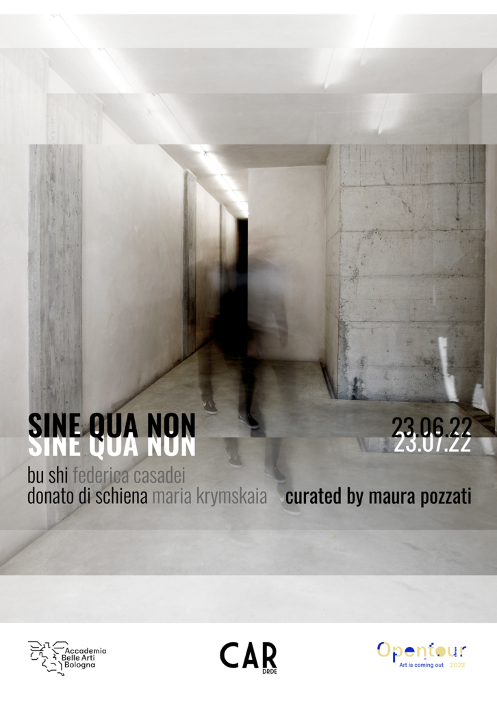 locandina-di-una-mostra-artistica-con-la-scritta-sine-qua-non